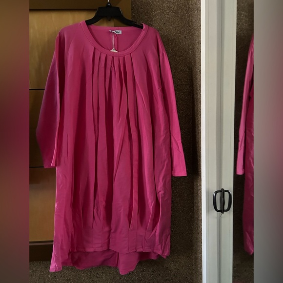 Dresses & Skirts - Stella Milani Italian Pink High Low Dress Long Sleeve Women’s Large NWT